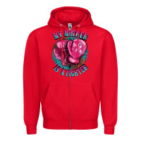 Red my mother is a fighter Zipper Hoodie - BarkalooDesign