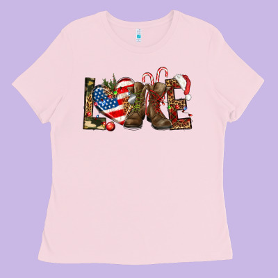 Army Christmas Love 4th Of July Ladies Tee Designed By Howdyjamesfarm