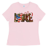 Bubblegum Pink Army christmas love 4th Of July Ladies Tee - HowdyJamesFarm
