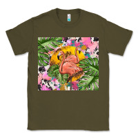 Army Green flamingo with leopard Classic Tee - TumblerDesignByShophia