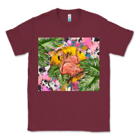 Burgundy flamingo with leopard Classic Tee - TumblerDesignByShophia