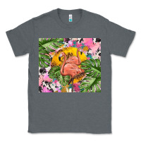 Charcoal Heather flamingo with leopard Classic Tee - TumblerDesignByShophia