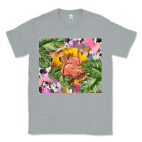 Heather Grey flamingo with leopard Classic Tee - TumblerDesignByShophia