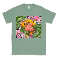 Sage flamingo with leopard Classic Tee - TumblerDesignByShophia