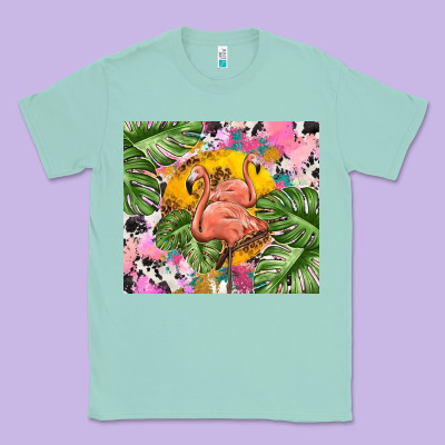 Flamingo With Leopard Classic Tee Designed By Tumblerdesignbyshophia