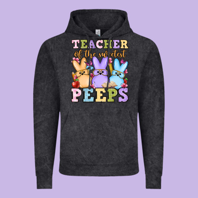 Easter Day Teacher Of The Sweetest Peeps Vintage Hoodie Designed By Oliviacreatesart