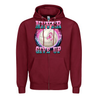 Burgundy never give up Zipper Hoodie - BarkalooDesign
