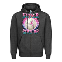 Charcoal Heather never give up Zipper Hoodie - BarkalooDesign