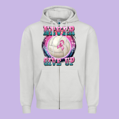 Never Give Up Zipper Hoodie Designed By Barkaloodesign