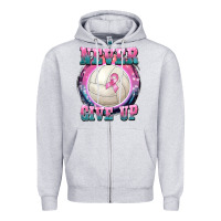 Heather Grey never give up Zipper Hoodie - BarkalooDesign