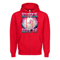 Red never give up Zipper Hoodie - BarkalooDesign