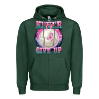 Sports Green never give up Zipper Hoodie - BarkalooDesign