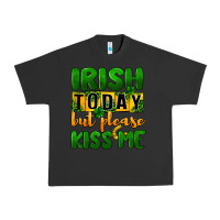 Pigment Black Irish today but please kiss me Urban Heavy Tee - CowGirlArtShop