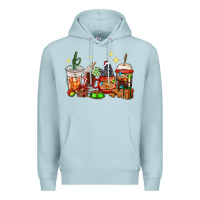 Blue Mist Christmas coffee cups with Labrador Premium Hoodie - RanaPortraitStore