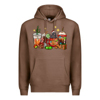 Chestnut Christmas coffee cups with Labrador Premium Hoodie - RanaPortraitStore