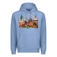 Colony Blue Christmas coffee cups with Labrador Premium Hoodie - RanaPortraitStore