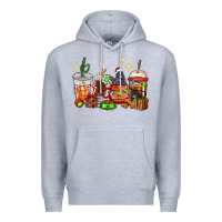 Heather Grey Christmas coffee cups with Labrador Premium Hoodie - RanaPortraitStore