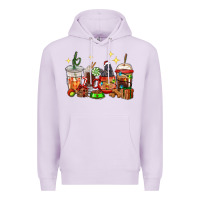 Lilac Christmas coffee cups with Labrador Premium Hoodie - RanaPortraitStore