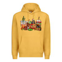 Mustard Christmas coffee cups with Labrador Premium Hoodie - RanaPortraitStore