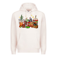 Pale Pink Christmas coffee cups with Labrador Premium Hoodie - RanaPortraitStore