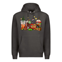 Smoke Christmas coffee cups with Labrador Premium Hoodie - RanaPortraitStore
