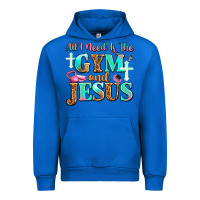 Cobalt all i need is the gym and jesus Urban Hoodie - JahusDesignShop