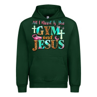 Forest Green all i need is the gym and jesus Urban Hoodie - JahusDesignShop