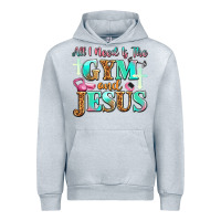 Heather Grey all i need is the gym and jesus Urban Hoodie - JahusDesignShop
