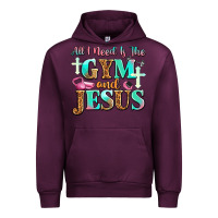 Mauve Wine all i need is the gym and jesus Urban Hoodie - JahusDesignShop