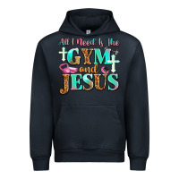 Navy all i need is the gym and jesus Urban Hoodie - JahusDesignShop