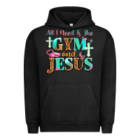 Pigment Black all i need is the gym and jesus Urban Hoodie - JahusDesignShop