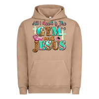 Pigment Burro all i need is the gym and jesus Urban Hoodie - JahusDesignShop