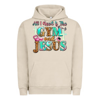 Pigment French Oak all i need is the gym and jesus Urban Hoodie - JahusDesignShop