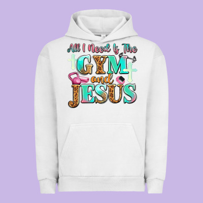 All I Need Is The Gym And Jesus Urban Hoodie Designed By Jahusdesignshop