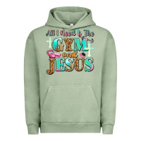 Pigment Oil Green all i need is the gym and jesus Urban Hoodie - JahusDesignShop