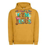 Pigment Peanut Butter all i need is the gym and jesus Urban Hoodie - JahusDesignShop
