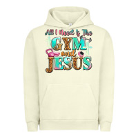 Pigment Pistachio all i need is the gym and jesus Urban Hoodie - JahusDesignShop