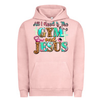 Pigment Salmon all i need is the gym and jesus Urban Hoodie - JahusDesignShop