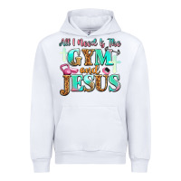 White all i need is the gym and jesus Urban Hoodie - JahusDesignShop