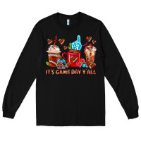 Black American Football Coffee Cup Long Sleeve Tee - FaDigitalArtStudio
