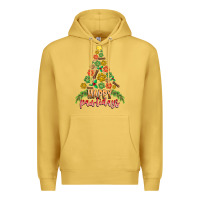 Antique Gold paw print christmas tree Premium Hoodie - CowhideDigitalArt