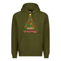 Army Green paw print christmas tree Premium Hoodie - CowhideDigitalArt