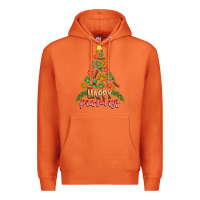 Carrot paw print christmas tree Premium Hoodie - CowhideDigitalArt