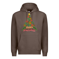 Coffee paw print christmas tree Premium Hoodie - CowhideDigitalArt