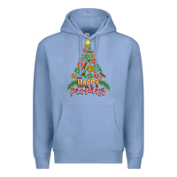 Colony Blue paw print christmas tree Premium Hoodie - CowhideDigitalArt