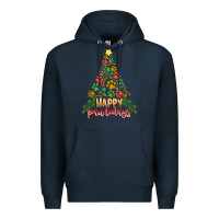 Navy paw print christmas tree Premium Hoodie - CowhideDigitalArt