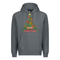Rock paw print christmas tree Premium Hoodie - CowhideDigitalArt