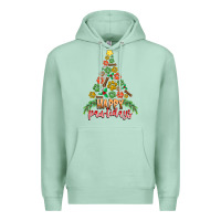 Seafoam paw print christmas tree Premium Hoodie - CowhideDigitalArt