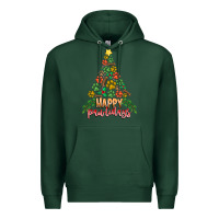 Sports Green paw print christmas tree Premium Hoodie - CowhideDigitalArt