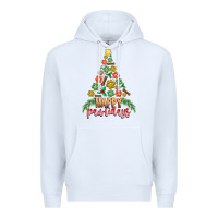 White paw print christmas tree Premium Hoodie - CowhideDigitalArt